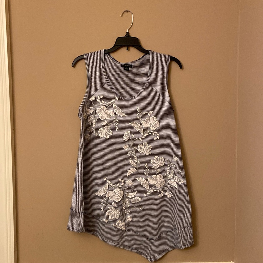 Blue and white top/dress – size small